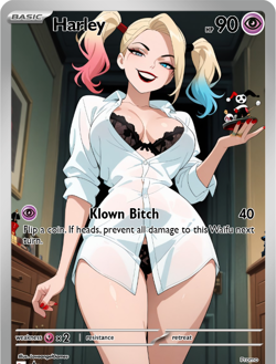 LoveangelGames-Season 2- Custom Card- Waifu Universe-Harley Quinn Klown - Image 1