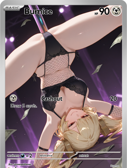LoveangelGames-Season 2- Custom Card- Waifu Universe-Burnice Cashout - Image 1