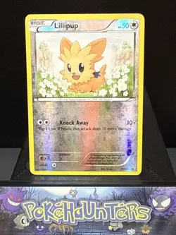 Pokemon Card Lillipup BW52 Black Star Promo Black & White Reverse Holo Played - Image 1