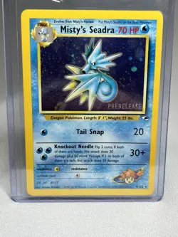 Misty’s Seadra Gym Heros Prerelease Holo Pokemon Card 9/132 Exc #1 - Image 1