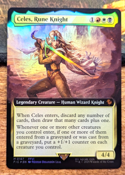 CELES, RUNE KNIGHT Extended Art Foil - Final Fantasy MTG Magic: the Gathering - Image 1