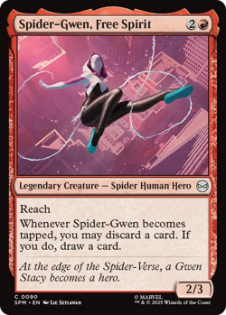 MTG magic 1x Spider-Gwen, Free Spirit FOIL (M/NM) Marvel's Spider-Man - Image 1