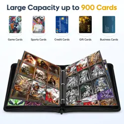 9 Pocket Card Binder, 900 Double Sided Pockets, PU Collection Binder for MTG,... - Image 5