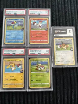 Pokemon TCG Futsal On The Ball Promos Set Of 5. 4 X PSA Graded 9 1 X Ace 9 - Image 1