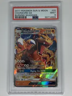 PSA 9 Charizard GX Burning Shadows 20/147 Pokemon Card 2017 Sun Moon - Image 1