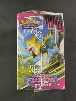 Pokemon Card Fusion Strike Booster Box Factory Sealed Tear in Top Of Plastic - Image 5