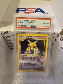 Pokemon TCG Alakazam Base Set Holo Card 1/102 Near Mint/Mint Condition - Image 1
