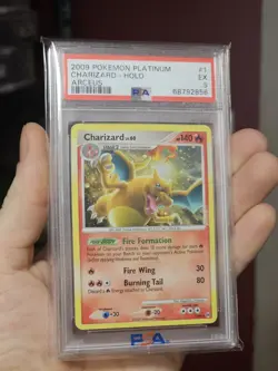 Pokemon TCG PSA 5 Charizard 1/99 Arceus Set Holo Rare Card Nintendo 2009 - Image 1