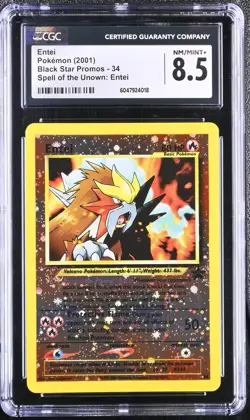 CGC 8.5 Entei 2001 Black Star Promos 34 Reverse Holo Pokemon Card - Image 1