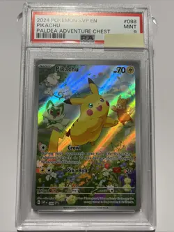 Pokemon TCG SVP088 Pikachu Black Star Promos Full Art Holo PSA 9 - Image 1