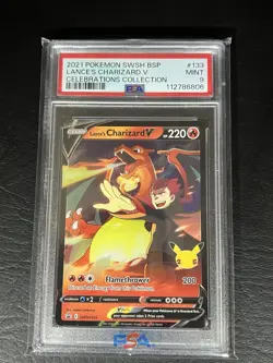 PSA 9 Mint 2021 Pokemon Lance's Charizard V SWSH133 Celebrations Collection - Image 1