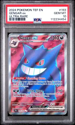 PSA 10 Gengar ex #193/162 Ultra Rare Full Art 2024 Pokemon S&V Temporal Forces - Image 3
