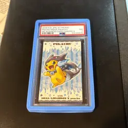 2016 Pokemon Japanese XY Promo Business Card Poncho Pikachu Charizard X PSA 7 - Image 1