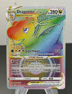 2022 Pokemon Dragonite VStar Rainbow Secret Rare Pokemon Go 081/078 Card NM - Image 1