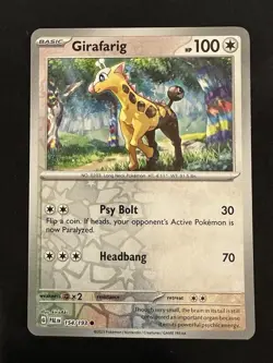 POKEMON TCG GIRAFARIG 154/193 PALDEA EVOLVED REVERSE HOLO ENGLISH - Image 1