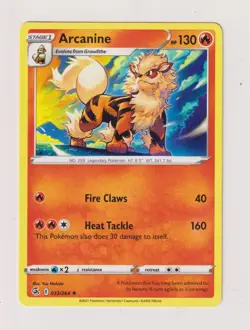 Arcanine / Arkani - Pokemon 2021 - Fusion Strike - 033 / 264 - Rare - boosterf. - Image 1