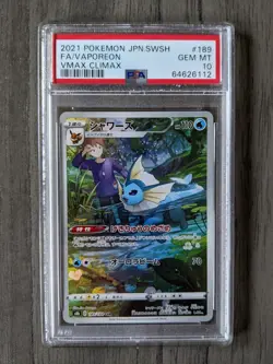 Pokemon PSA 10 GEM MINT Vaporeon Vmax Climax CHR 189/184 - Image 1