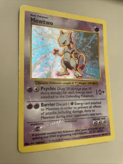 Pokemon Card Mewtwo Holo Rare 10/102 Base Set Shadowless Holo Vintage MP/HP - Image 2