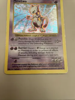 Pokemon Card Mewtwo Holo Rare 10/102 Base Set Shadowless Holo Vintage MP/HP - Image 3
