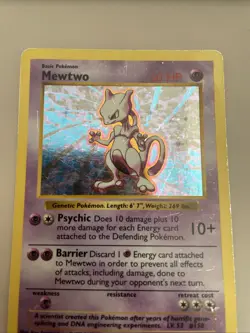 Pokemon Card Mewtwo Holo Rare 10/102 Base Set Shadowless Holo Vintage MP/HP - Image 4