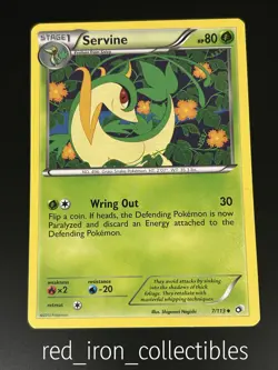 Servine 7/113 Uncommon Legendary Treasures Black & White Pokemon Card NM - Image 1