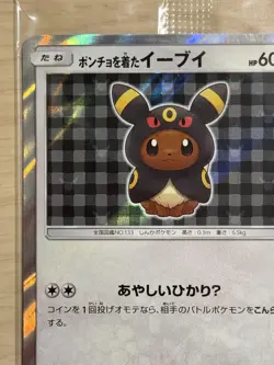 Pokemon TCG Card Poncho-Wearing Eevee (Umbreon) PROMO SM-P Japan Exclusive New - Image 3