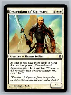 Magic MTG Saviors of Kamigawa Descendant of Kiyomaro #7/165 TCG CCG - Image 1