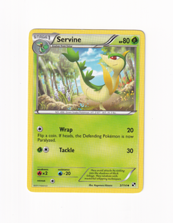 Servine 3/114 Black & White Regular Non Holo 2011 Pokemon Card Light Played LP - Image 1