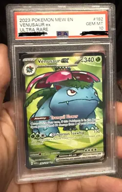 2023 Venusaur EX 182/165 Mew EN 151 Ultra Rare Full Art Pokemon Card PSA 10 - Image 1