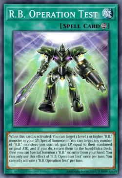 DOOD-EN094 - R.B. Operation Test Super Rare YuGiOh 1st Ed - Image 1