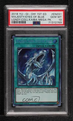 Majesty with Eyes of Blue SE 1st Ed. YuGiOh Legendary Collection Kaiba PSA 10 - Image 1