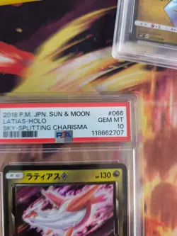 Pokemon Card Latias Sky Splitting Charisma Holo Sun Moon Stamp Japanese PSA 10 - Image 4