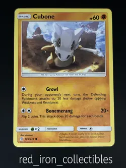 Cubone 105/236 Common Unified Minds Sun & Moon Pokemon Card 2019 - Image 1