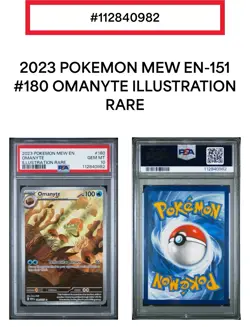 2023 Pokemon SV151 Omanyte Illustration Rare #180 PSA 10 GEM MINT English IR - Image 1