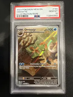 2023 Pokemon SV151 Omanyte Illustration Rare #180 PSA 10 GEM MINT English IR - Image 2