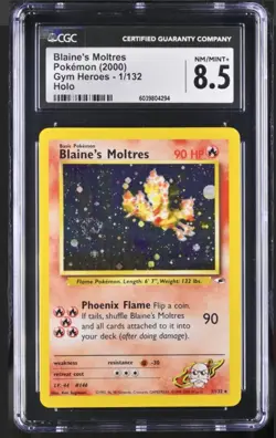 2000 BLAINE'S MOLTRES HOLO POKEMON TCG CGC 8.5 #1/132 MINT GYM HEROES - Image 1