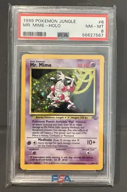 1999 Pokemon Jungle Mr. Mime Holo Rare PSA 8 Near Mint - Mint 6/64 - Image 1