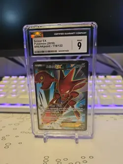 2016 Pokemon Scizor EX Full Art Holo XY Breakpoint 119/122 CGC 9 #119 - Image 1