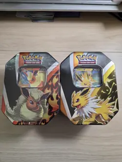 Pokemon Eevee Evolutions Collector's Tin Lot Flareon V and Jolteon V Sealed - Image 1