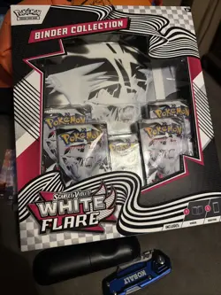 POKEMON Scarlet & Violet White Flare Binder Collection Box, Sealed Box is Worn - Image 1