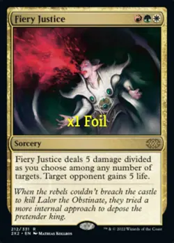MTG Foil Double Masters 2022 2X2 Fiery Justice MINT - Image 1
