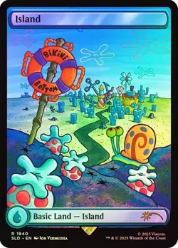 MTG - Island - Rainbow Foil - Spongebob Secret Lair - Magic the Gathering - Image 1