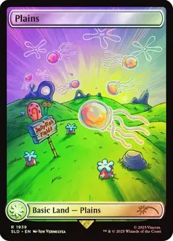 MTG - Plains - Rainbow Foil - Spongebob Secret Lair - Magic the Gathering - Image 1