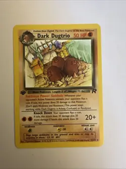 Dark Dugtrio 23/82 1st Edition Rare Non-Holo Team Rocket Pokemon Card LP - Image 1