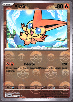 Victini 012/086 Poke Ball Holo Black Bolt Pokemon TCG Card NM - Image 1