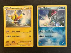 Pikachu Libre 30/30 & Suicune 30/30 XY Trainer Kit Holos 2016 Pokemon TCG Cards - Image 1