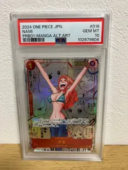 PSA 10 Bandai ONE PIECE Card Nami OP01-016 Manga Alt Art PRB-01 Comic Japanese - Image 1