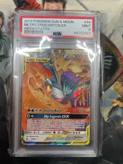 PSA 9 MINT 2019 POKEMON SUN & MOON HIDDEN FATES Moltres, Zapdos, Articuno GX 44 - Image 1