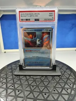2025 POKEMON DRI EN-DESTINED RIVALS #051 TEAM ROCKET'S ARTICUNO PSA 9 - Image 1