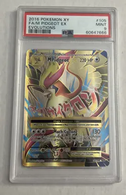 2016 Pokemon XY Evolutions #105 FA M Pidgeot EX PSA 9 MINT - Image 1